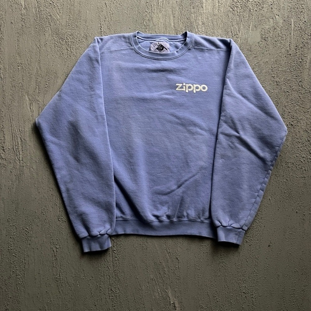 Vintage Zippo Sweatshirt Medium Blue 1990s USA